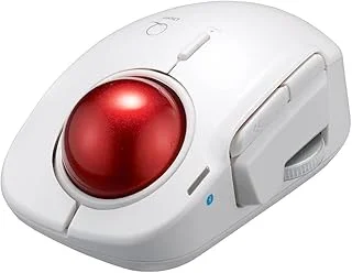 ナカバヤシ Digio2 トラックボールマウス 小型 Bluetooth 5ボタン レーザー式 人差し指 ホワイト MUS-TBLF185Wのサムネイル画像