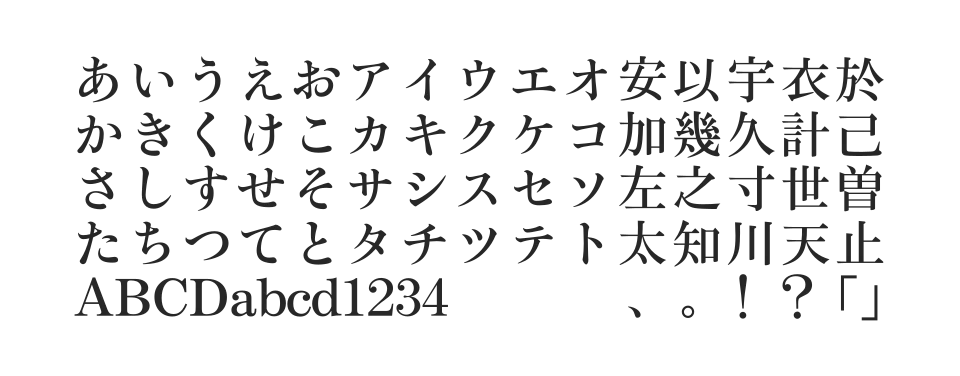 Ro本明朝新がなStdのサムネイル画像