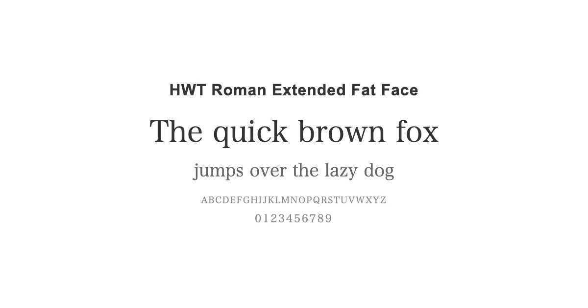 HWT Roman Extended Fat Faceのサムネイル画像