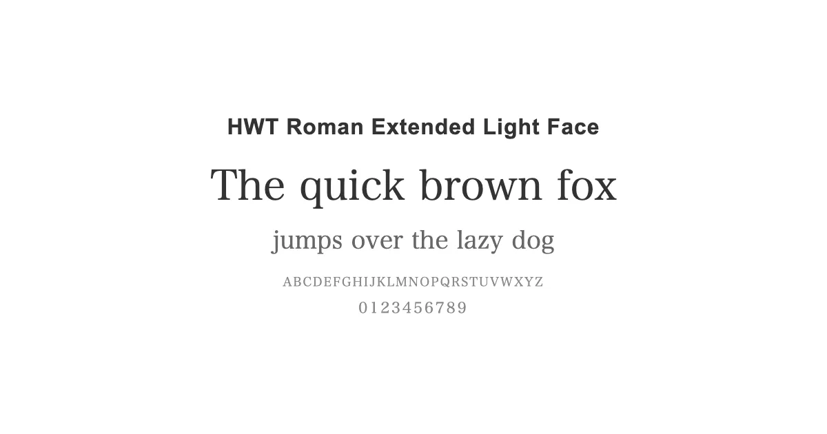 HWT Roman Extended Light Faceのサムネイル画像