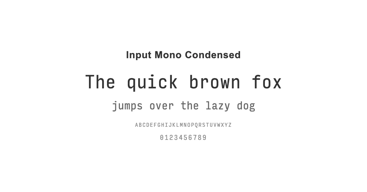 Input Mono Condensedのサムネイル画像