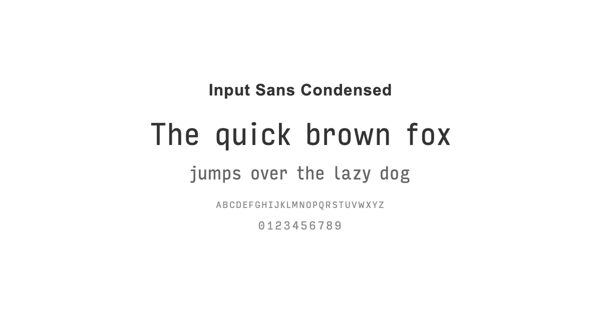 Input Sans Condensedのサムネイル画像