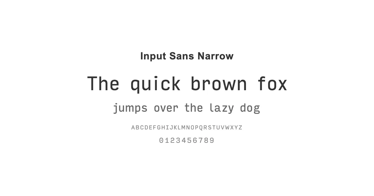Input Sans Narrowのサムネイル画像