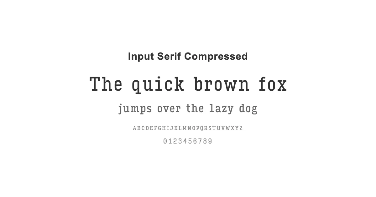Input Serif Compressedのサムネイル画像