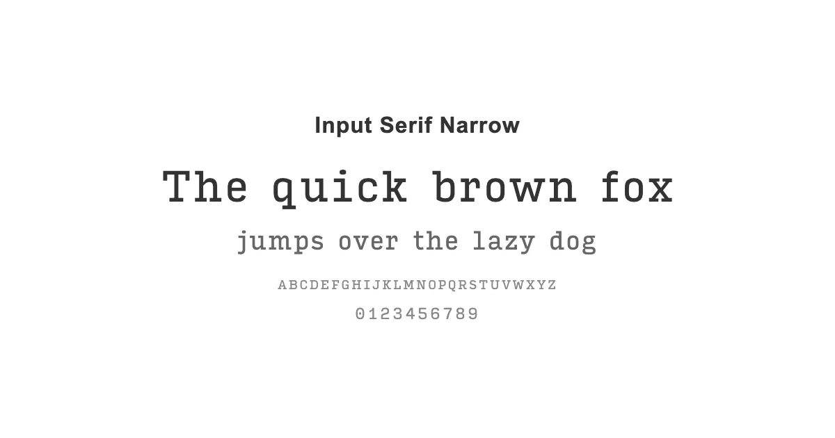 Input Serif Narrowのサムネイル画像