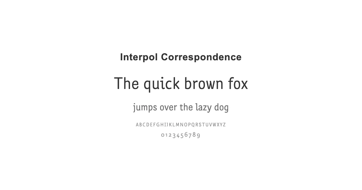 Interpol Correspondenceのサムネイル画像