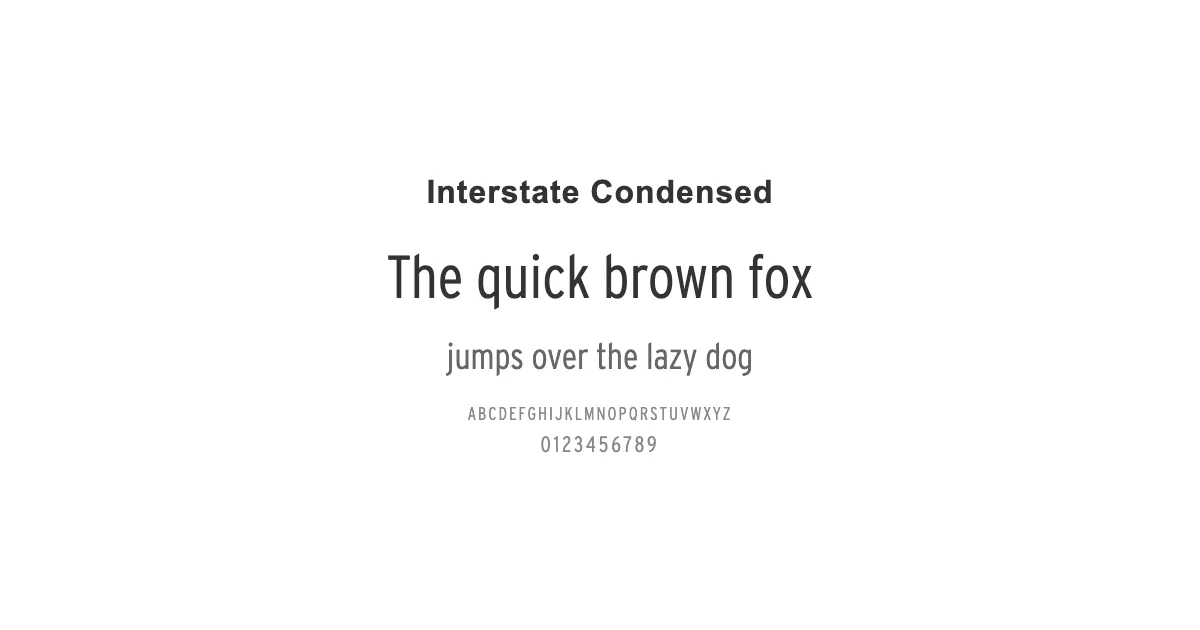 Interstate Condensedのサムネイル画像