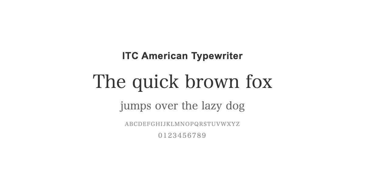 ITC American Typewriterのサムネイル画像