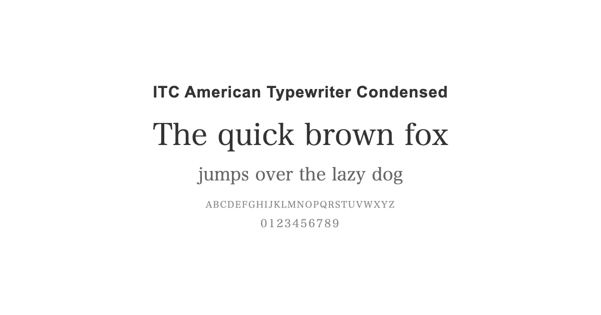 ITC American Typewriter Condensedのサムネイル画像