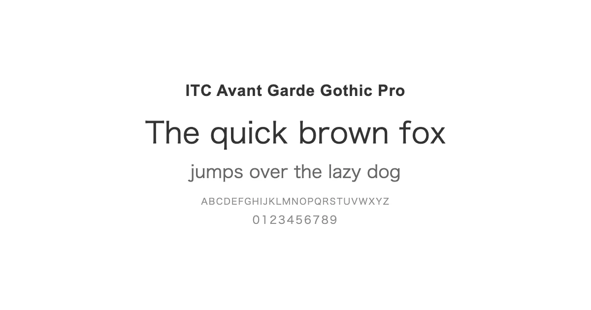 ITC Avant Garde Gothic Proのサムネイル画像