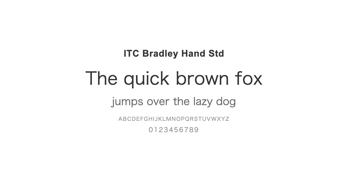 ITC Bradley Hand Stdのサムネイル画像