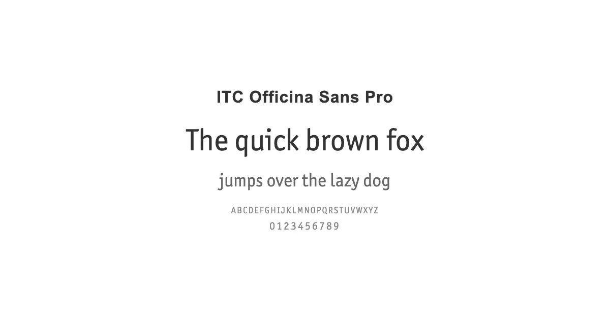 ITC Officina Sans Proのサムネイル画像