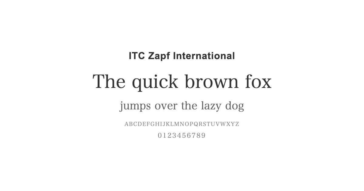 ITC Zapf Internationalのサムネイル画像