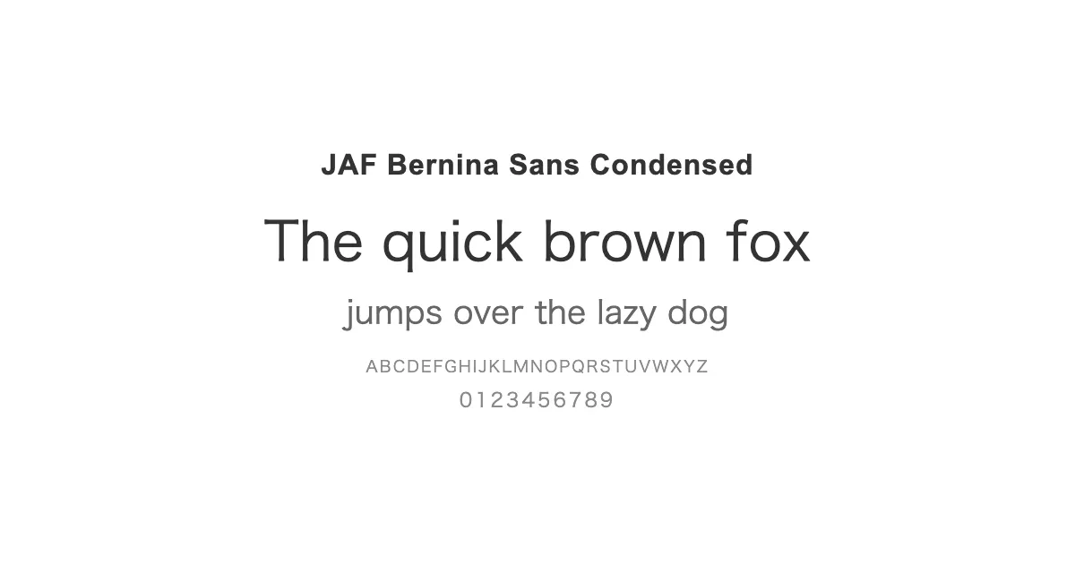 JAF Bernina Sans Condensedのサムネイル画像