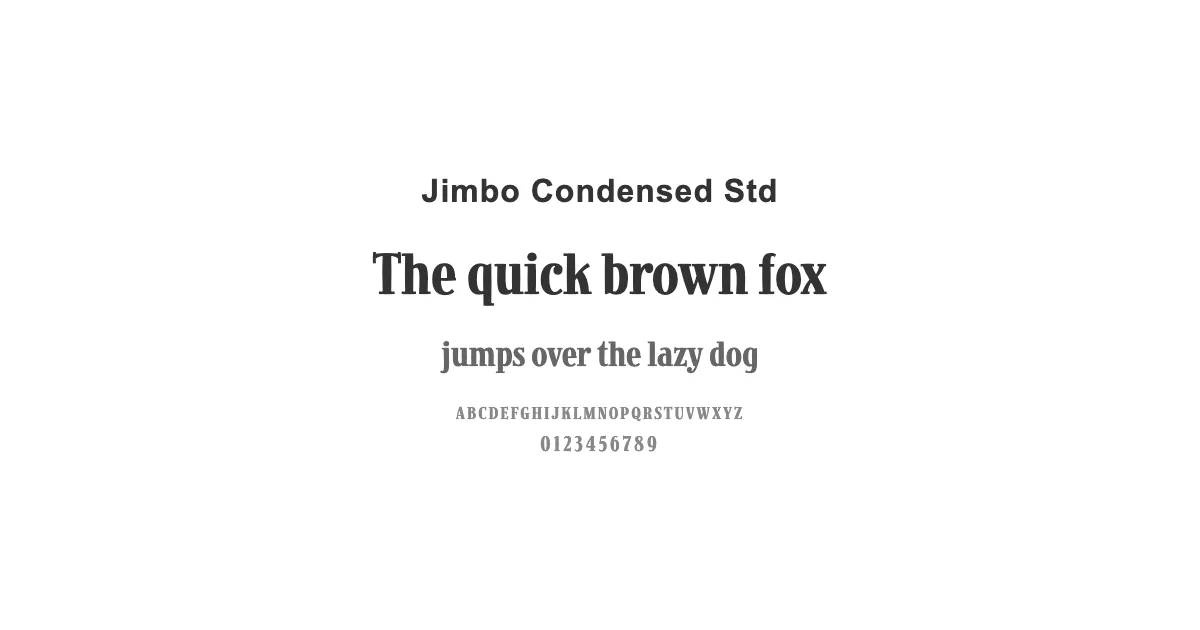 Jimbo Condensed Stdのサムネイル画像