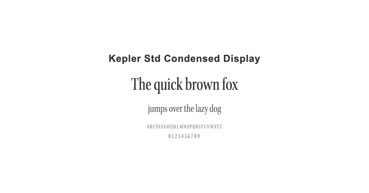 Kepler Std Condensed Displayのサムネイル画像