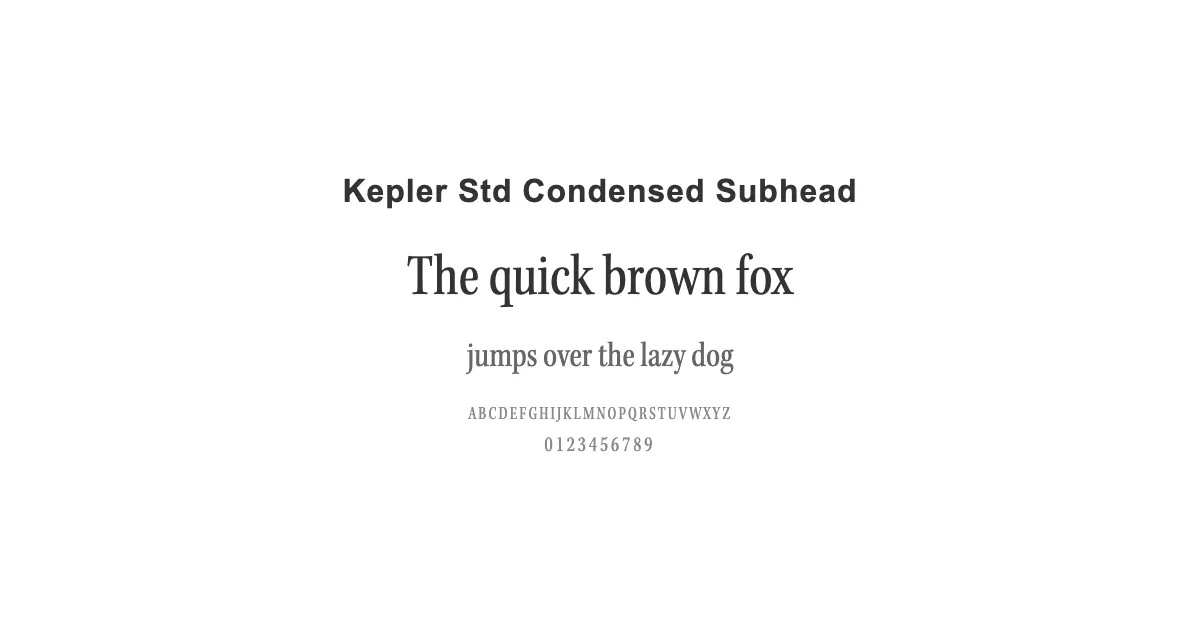 Kepler Std Condensed Subheadのサムネイル画像