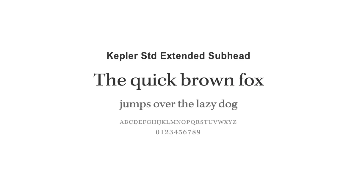 Kepler Std Extended Subheadのサムネイル画像