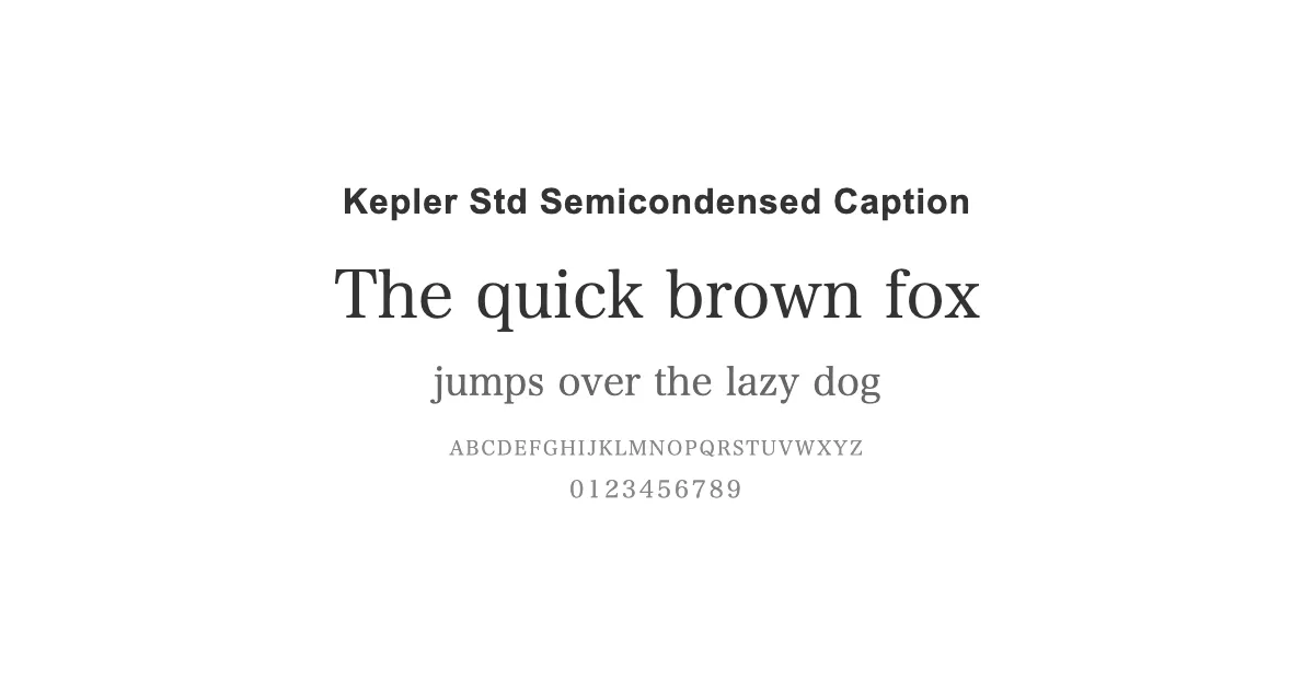 Kepler Std Semicondensed Captionのサムネイル画像