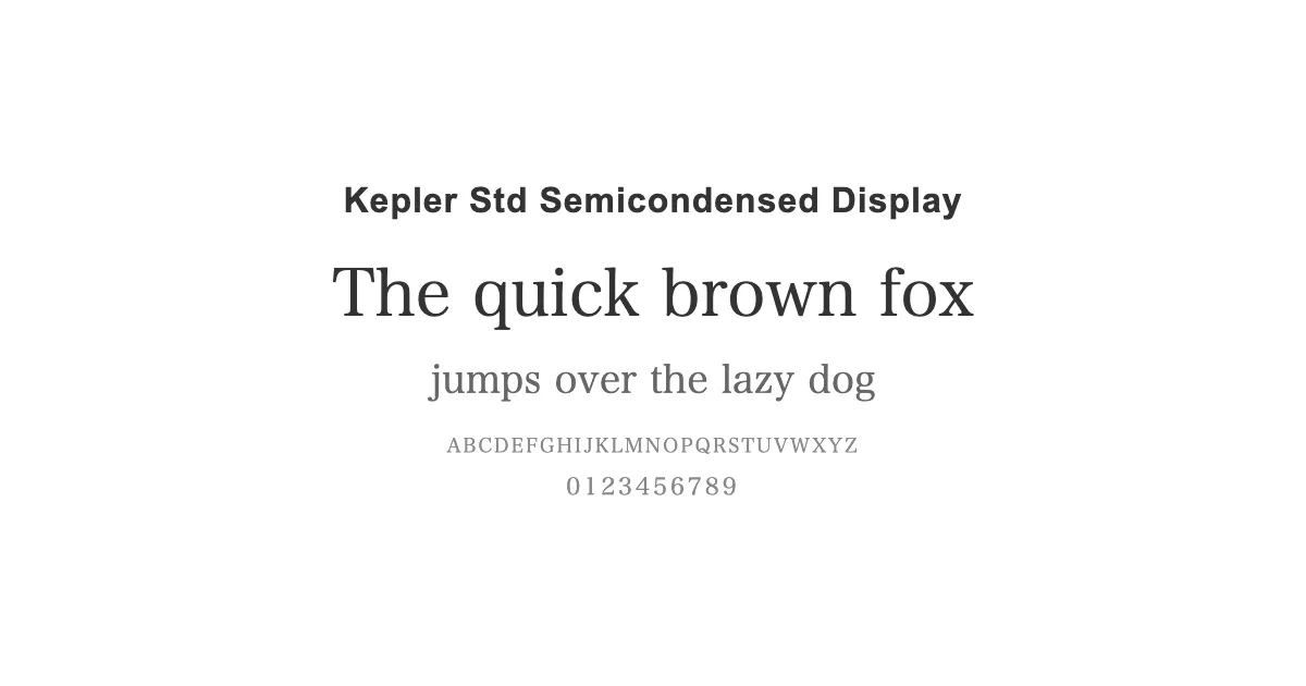 Kepler Std Semicondensed Displayのサムネイル画像