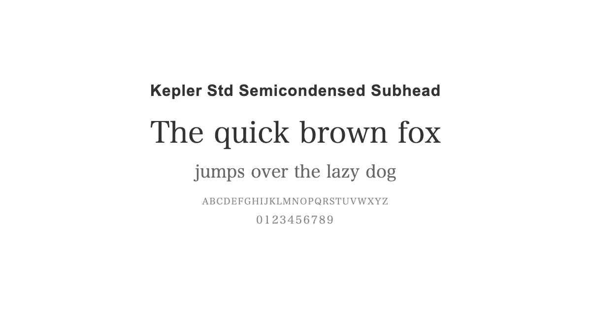 Kepler Std Semicondensed Subheadのサムネイル画像