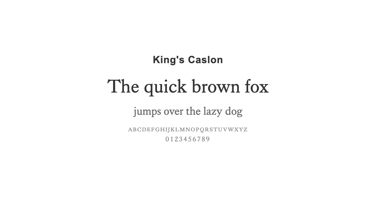 King's Caslonのサムネイル画像