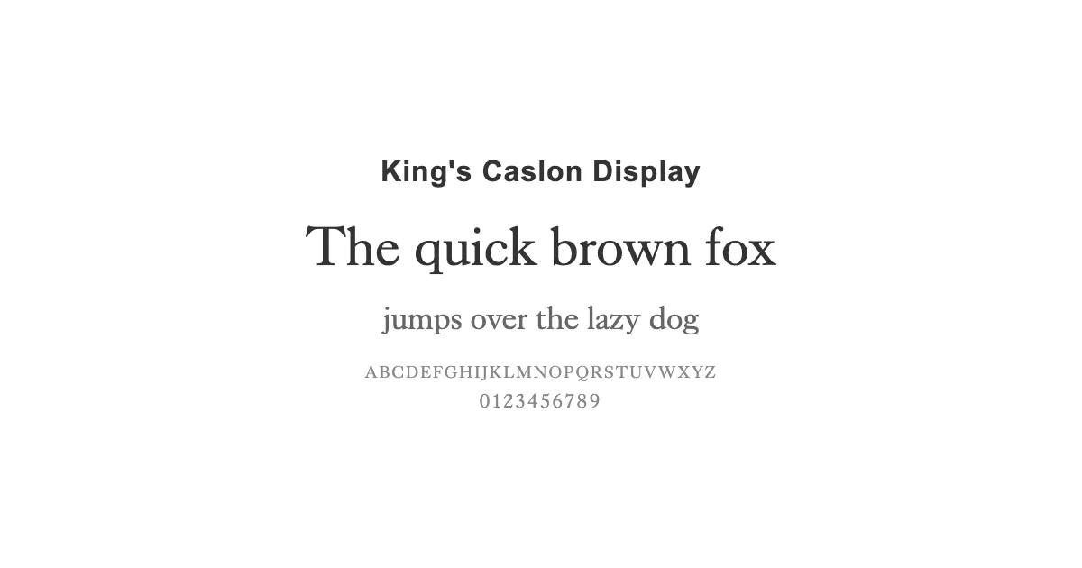 King's Caslon Displayのサムネイル画像
