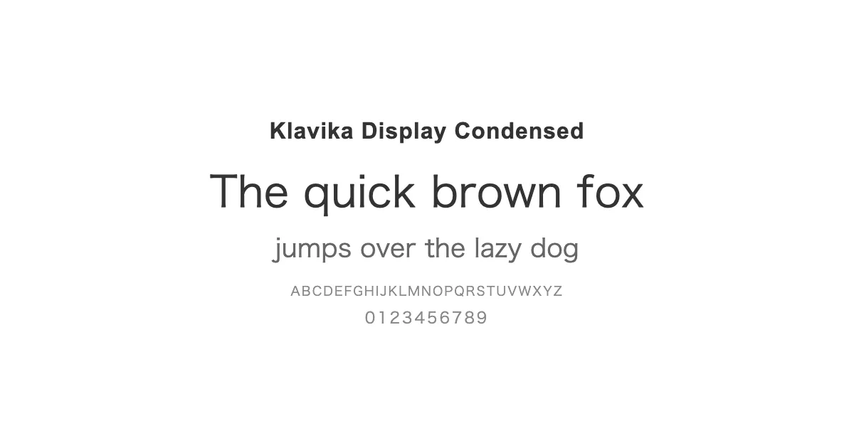 Klavika Display Condensedのサムネイル画像