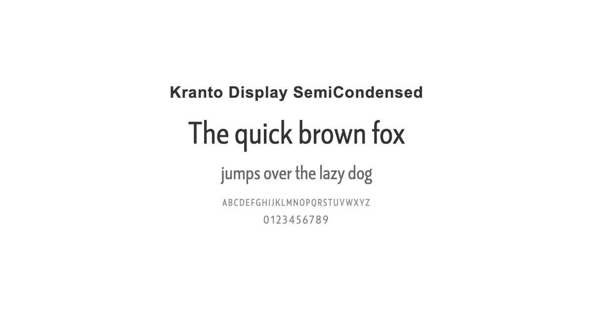 Kranto Display SemiCondensedのサムネイル画像