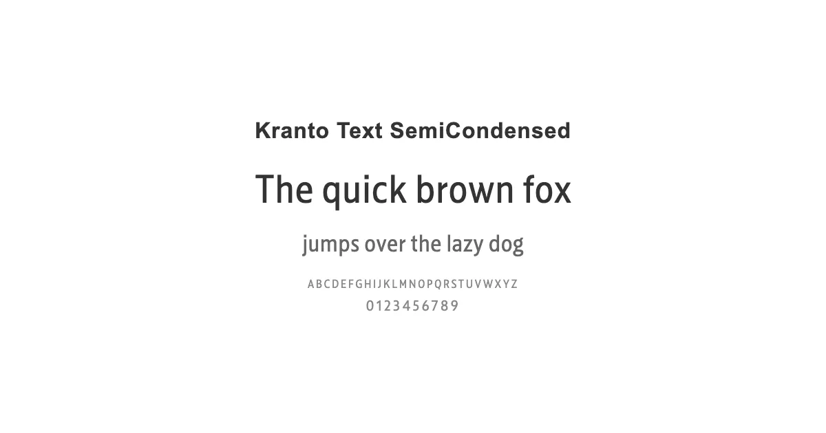 Kranto Text SemiCondensedのサムネイル画像