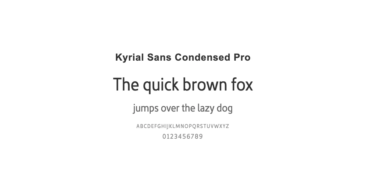 Kyrial Sans Condensed Proのサムネイル画像