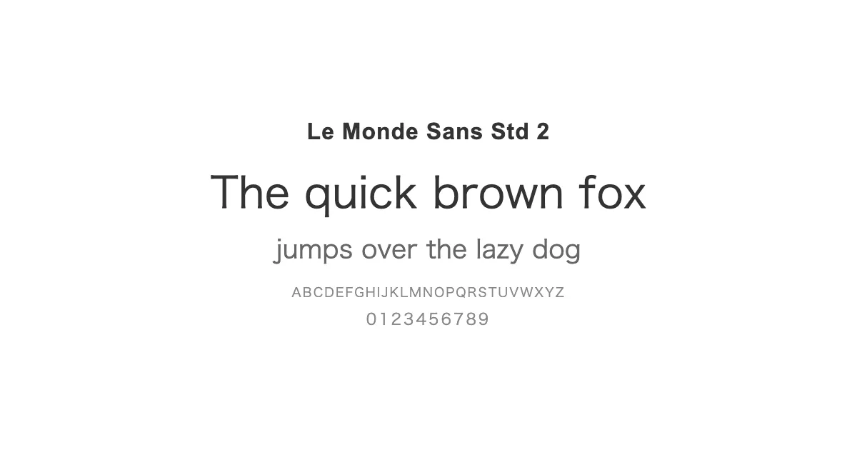 Le Monde Sans Std 2のサムネイル画像
