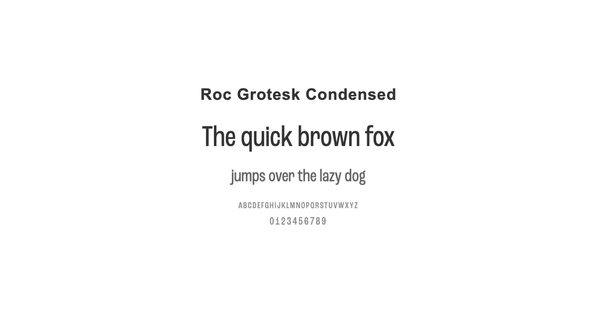 Roc Grotesk Condensedのサムネイル画像