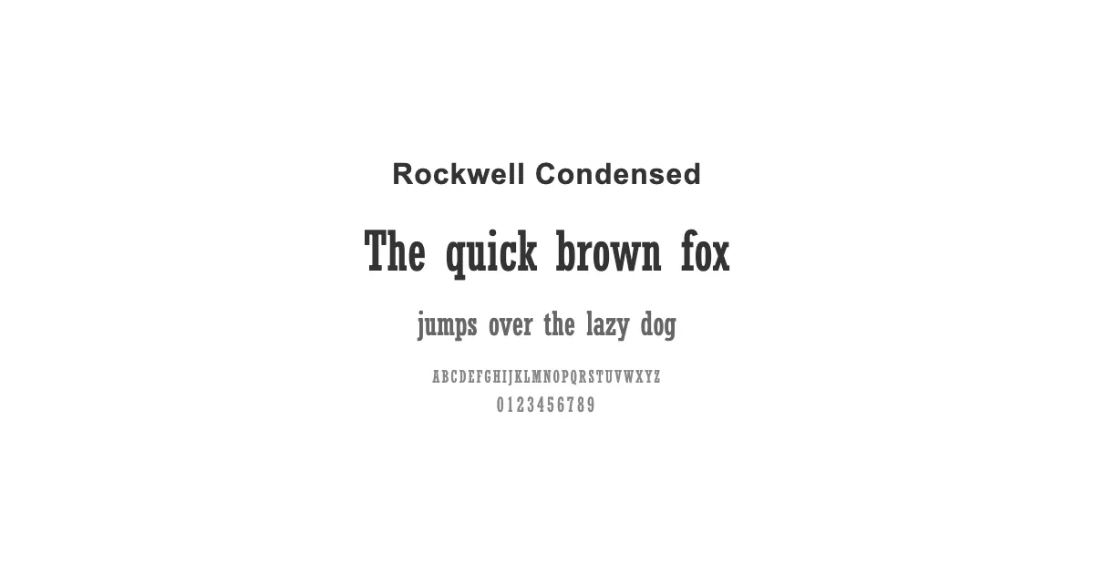 Rockwell Condensedのサムネイル画像