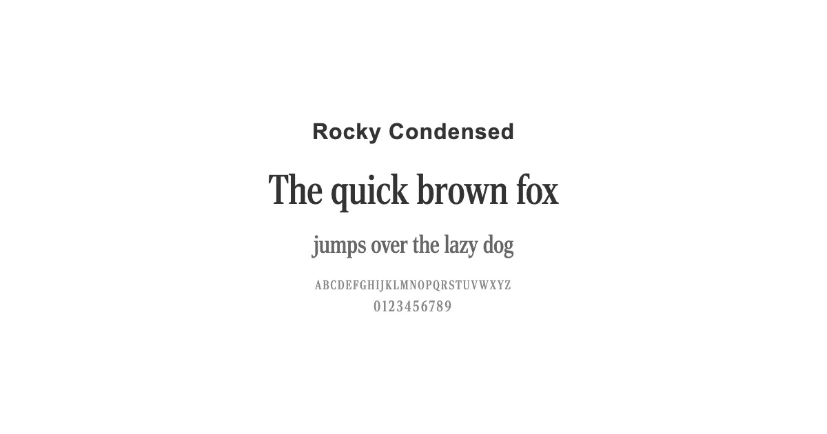 Rocky Condensedのサムネイル画像