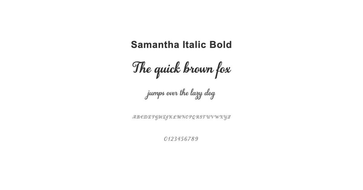 Samantha Italic Boldのサムネイル画像