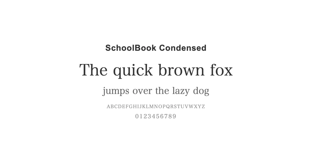 SchoolBook Condensedのサムネイル画像