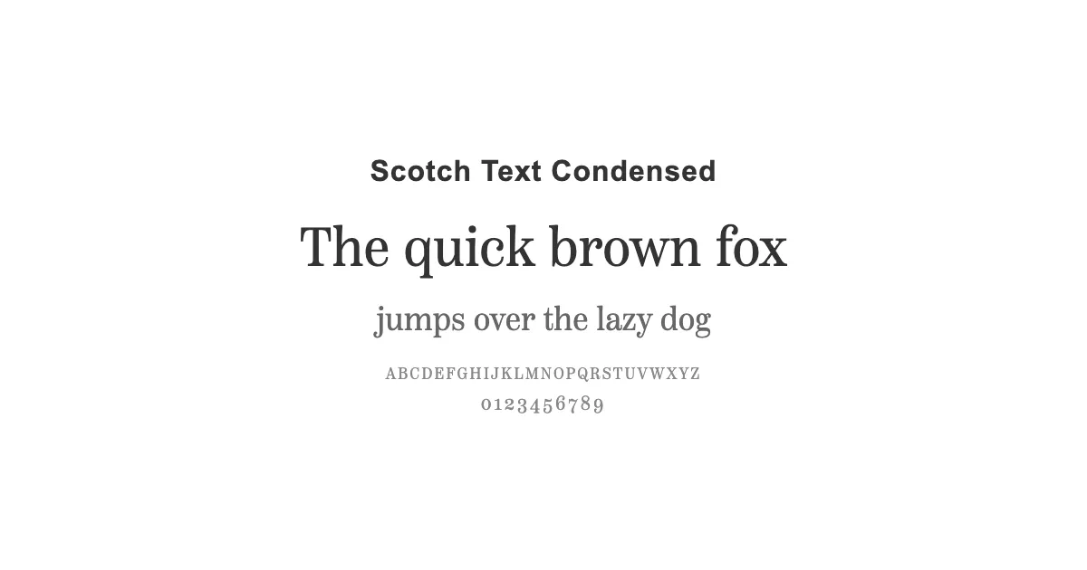 Scotch Text Condensedのサムネイル画像