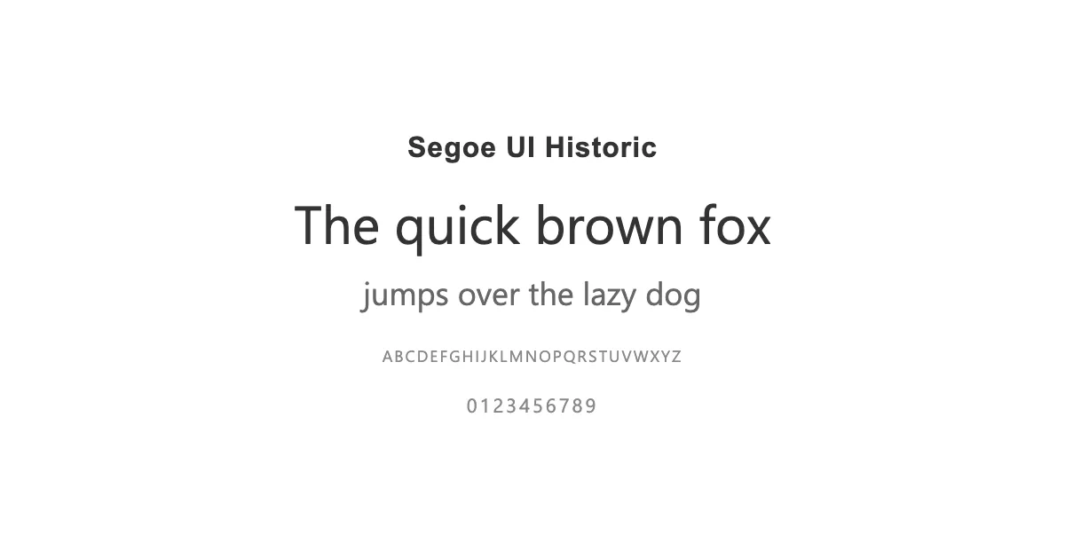 Segoe UI Historicのサムネイル画像