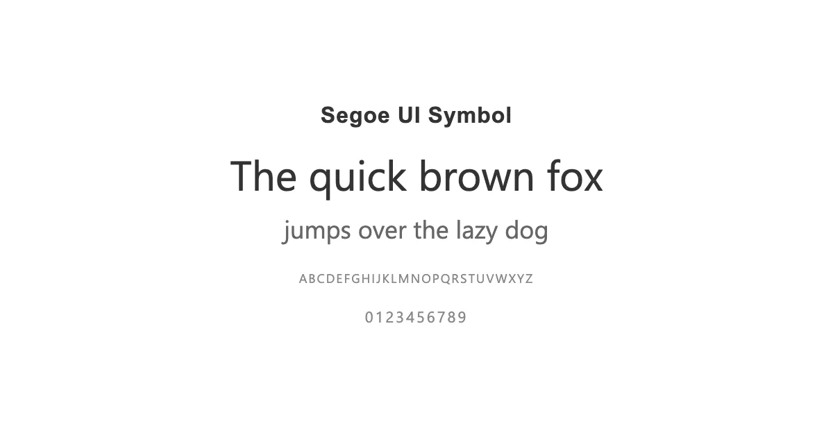 Segoe UI Symbolのサムネイル画像