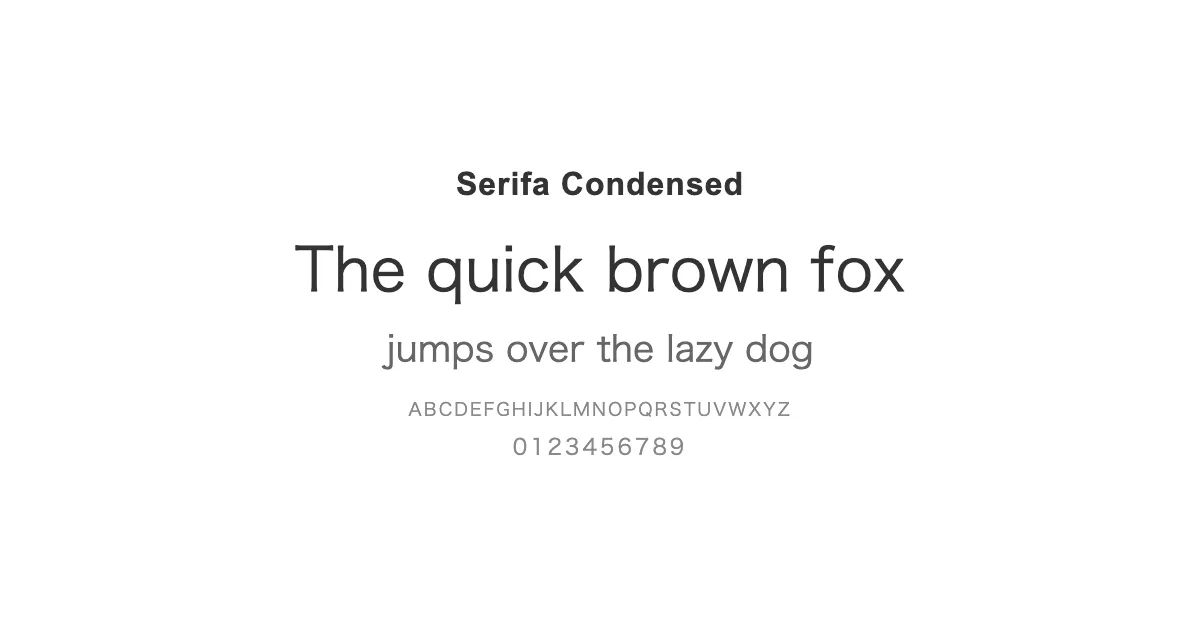 Serifa Condensedのサムネイル画像