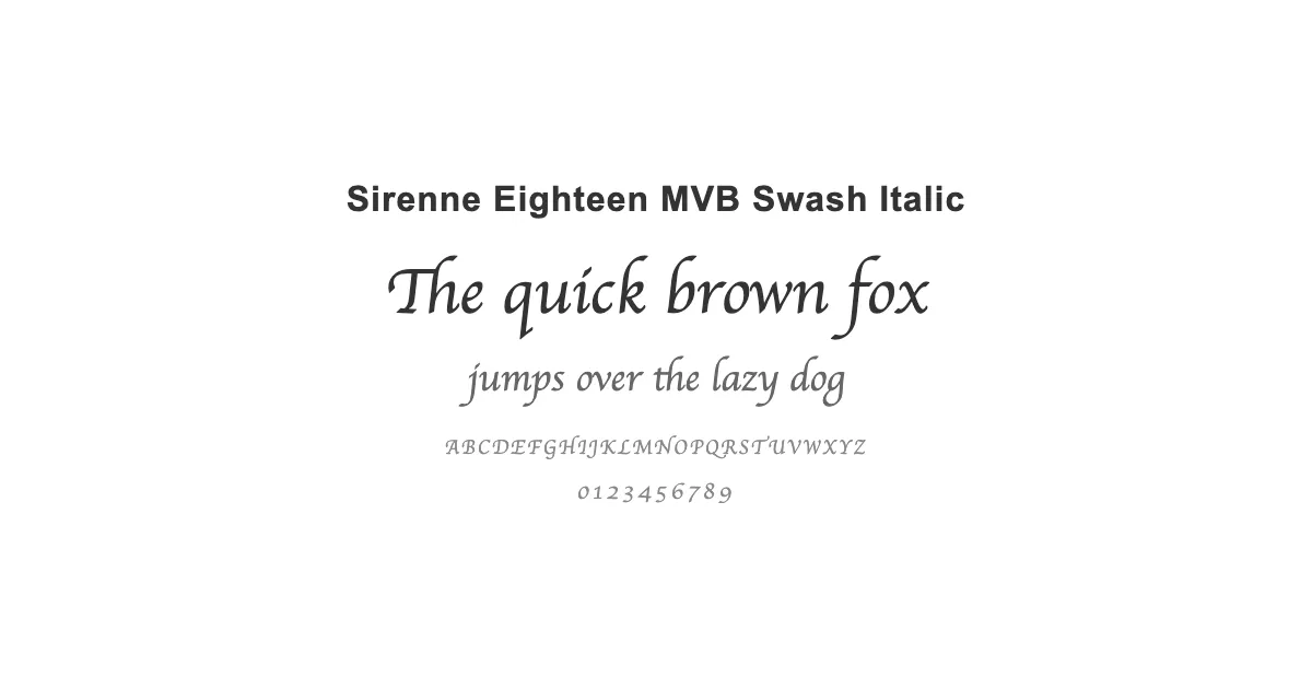 Sirenne Eighteen MVB Swash Italicのサムネイル画像