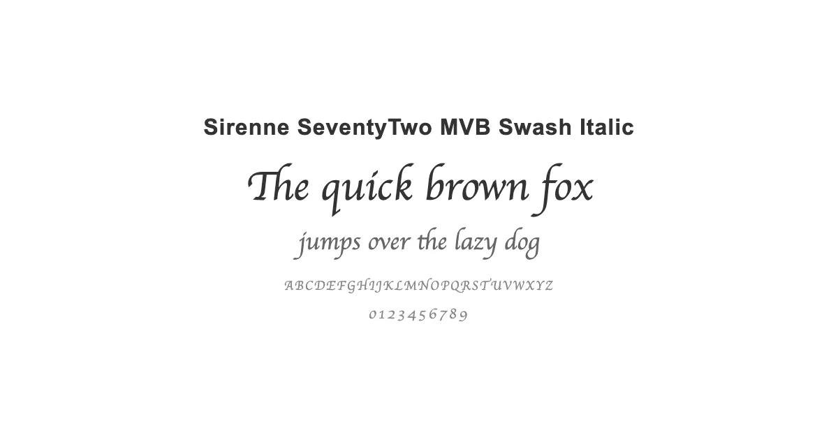 Sirenne SeventyTwo MVB Swash Italicのサムネイル画像