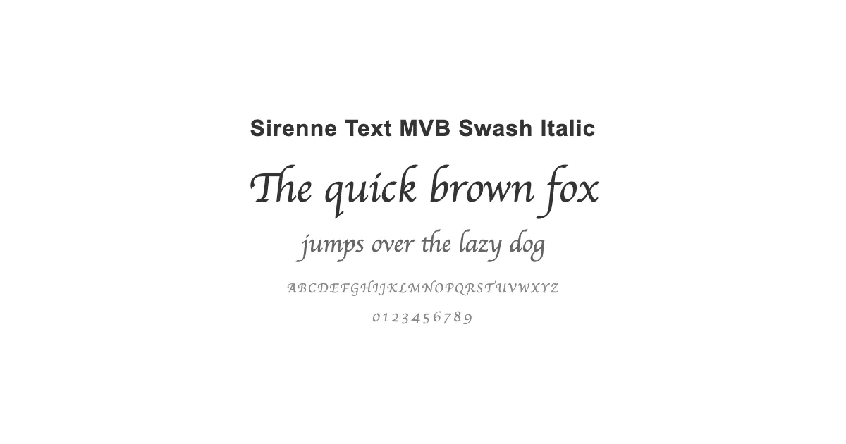 Sirenne Text MVB Swash Italicのサムネイル画像