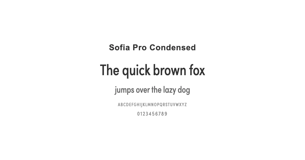 Sofia Pro Condensedのサムネイル画像