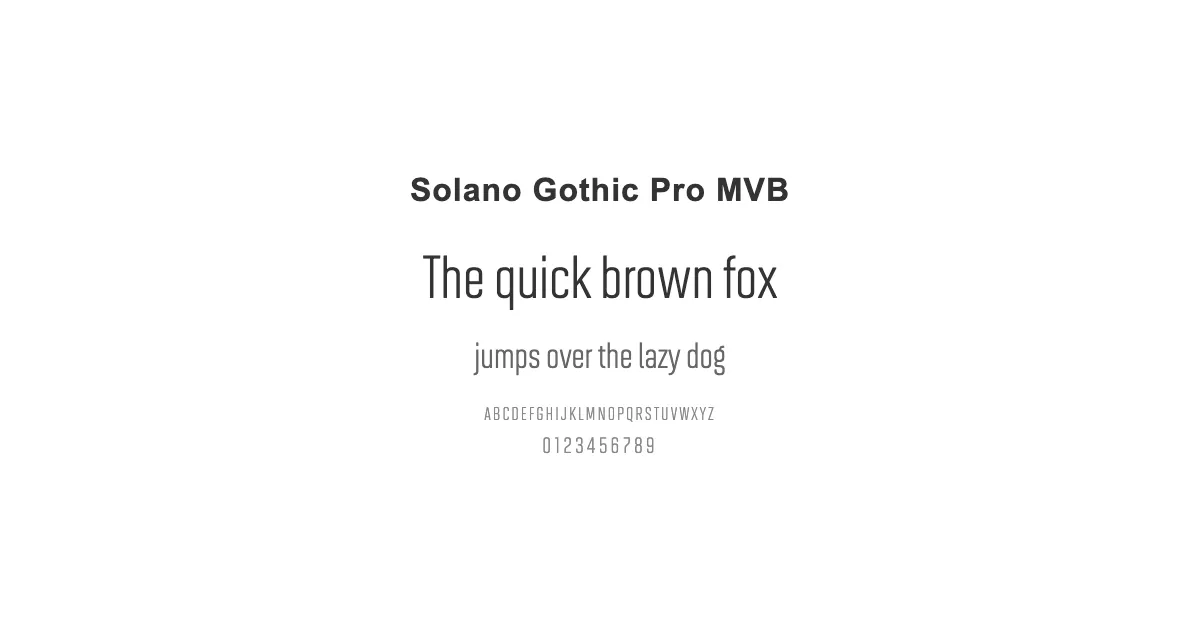Solano Gothic Pro MVBのサムネイル画像