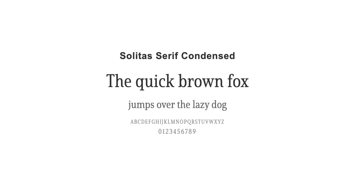 Solitas Serif Condensedのサムネイル画像