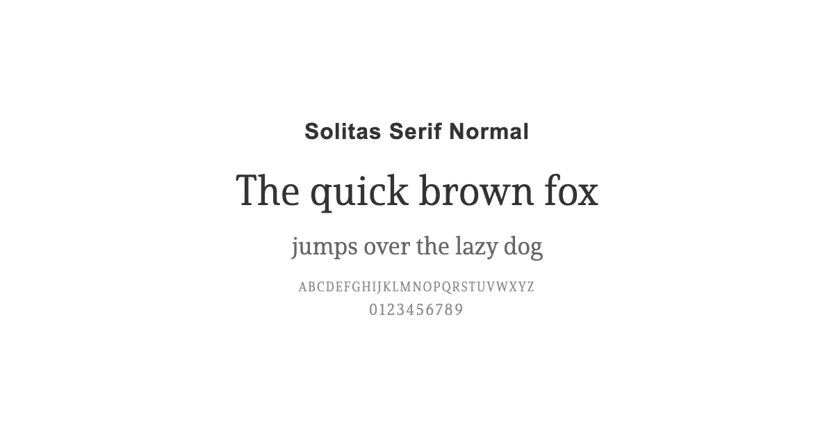 Solitas Serif Normalのサムネイル画像