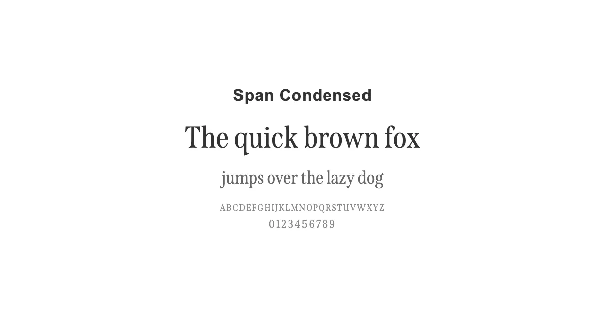 Span Condensedのサムネイル画像