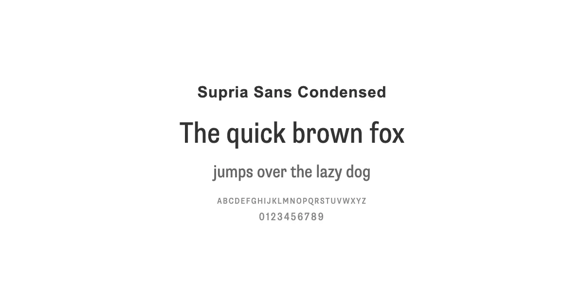 Supria Sans Condensedのサムネイル画像